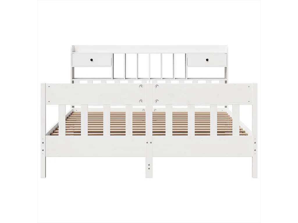 Bedframe zonder matras massief grenenhout wit 180x200 cm