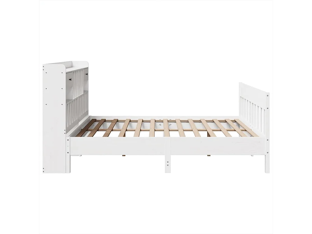 Bedframe zonder matras massief grenenhout wit 180x200 cm