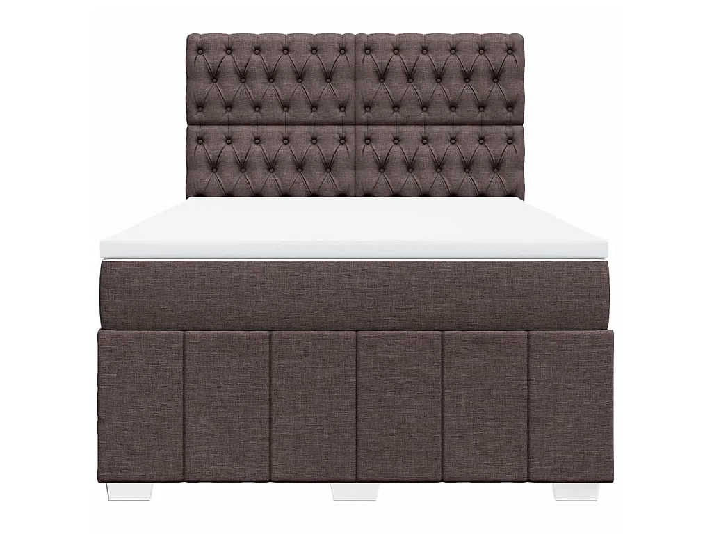 Cama com molas/colchão 160x200 cm tecido castanho-escuro