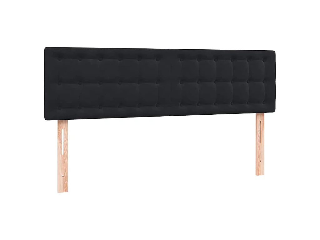 Cama box spring con colchón terciopelo negro 160x210 cm