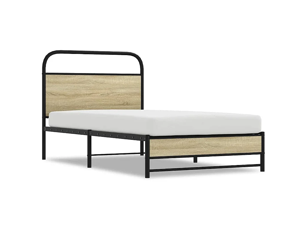 Cadre de lit sans matelas 90x190cm chêne sonoma bois ingénierie