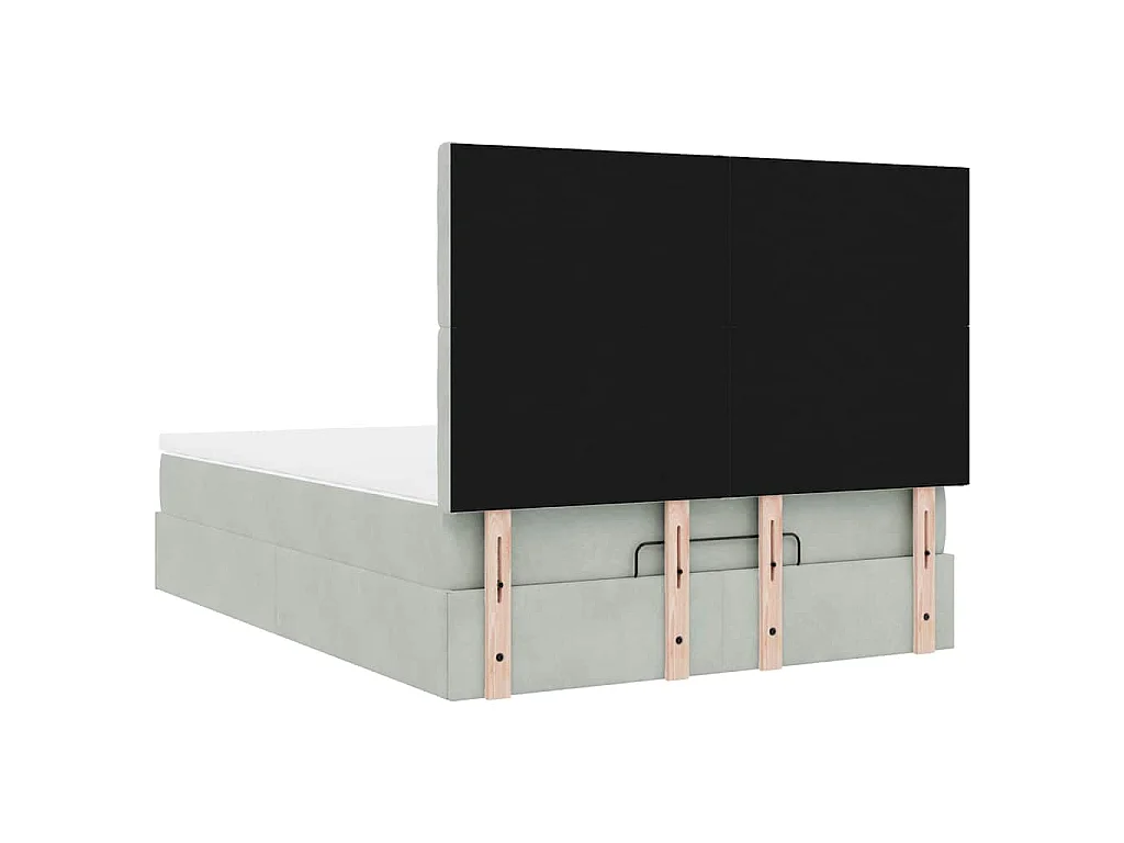Estructura cama otomana con colchones gris claro 140x200cm