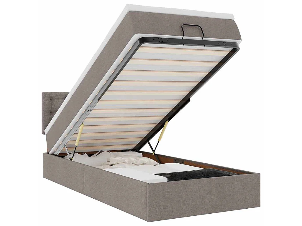 Ottoman bed met matras 90x190cm stof taupe