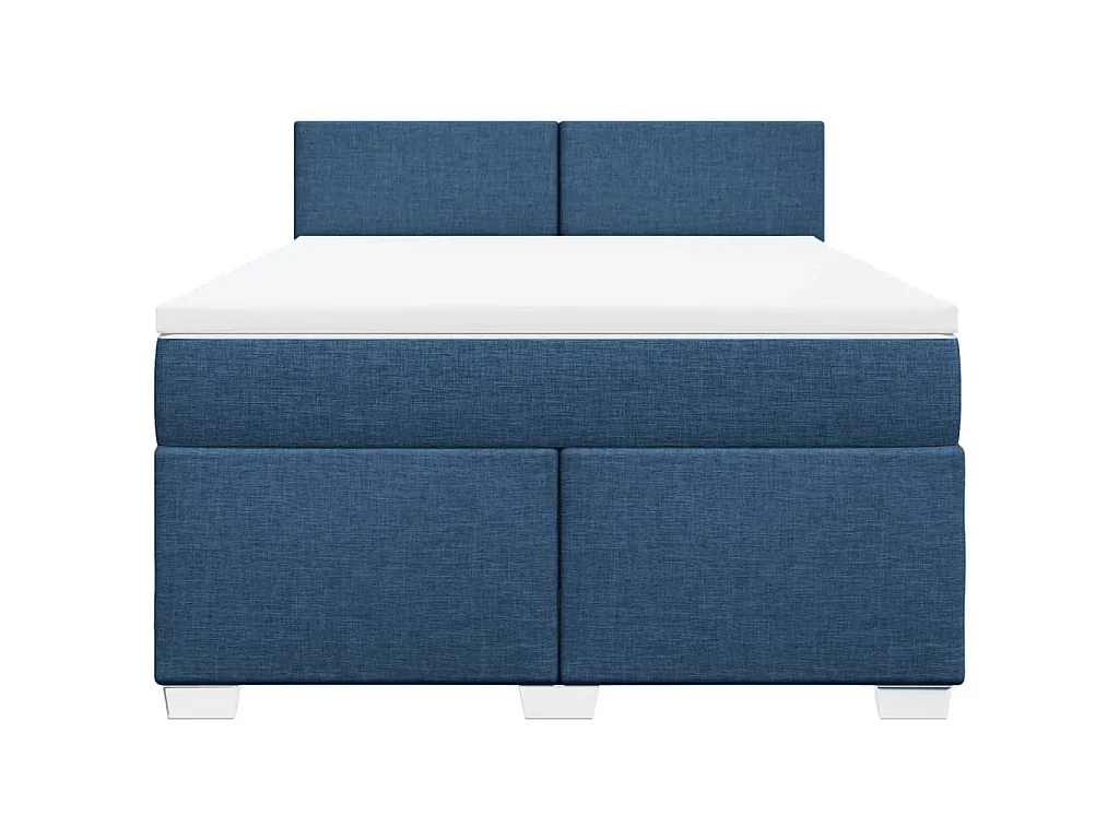 Boxspring met matras stof blauw 140x190 cm