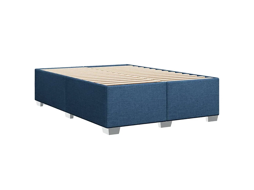 Boxspring met matras stof blauw 140x190 cm