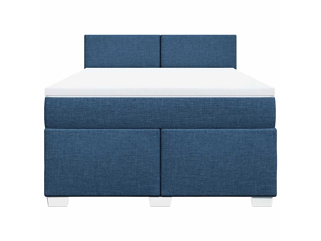 Sommier à lattes de lit avec matelas Bleu 140x190 cm Tissu