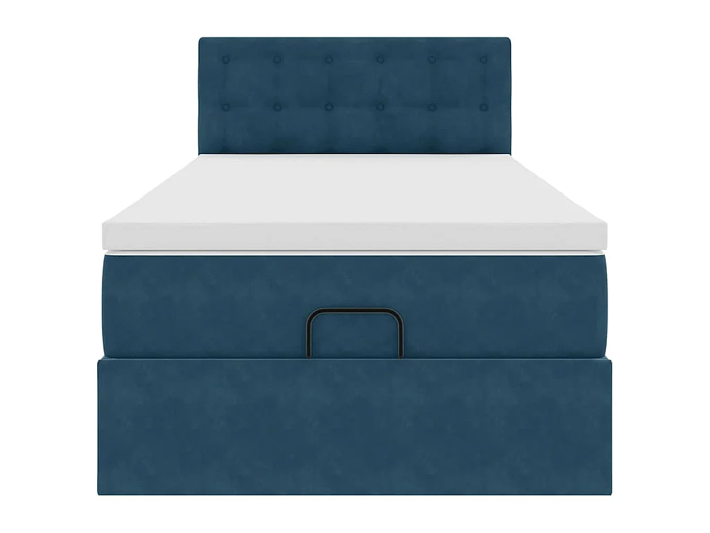 Ottoman-Bett mit Matratze Dunkelblau 90x190 cm Samt
