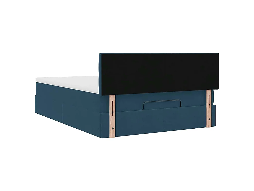 Ottoman-Bett mit Matratze Dunkelblau 90x190 cm Samt