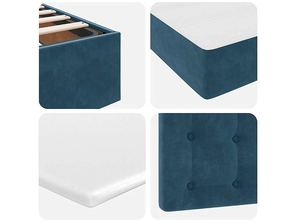 Ottoman-Bett mit Matratze Dunkelblau 90x190 cm Samt