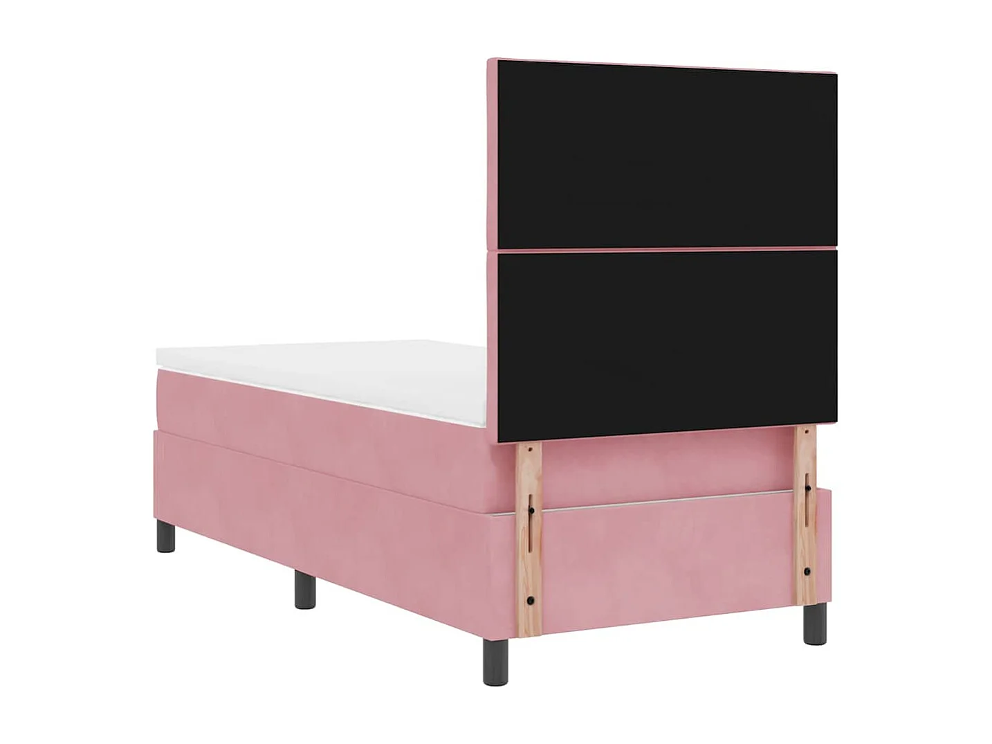 Lit à ressorts avec matelas Rose 90 x 200 cm Velours