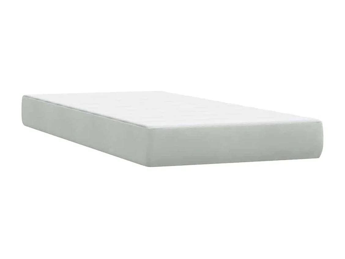 Boxspringbett mit Matratze Hellgrau 90x220 cm Samt
