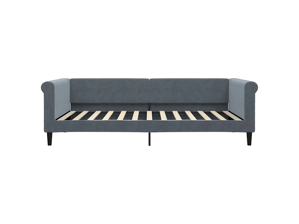 Divano Letto con Letto Estraibile Grigio Scuro 100x200 Velluto