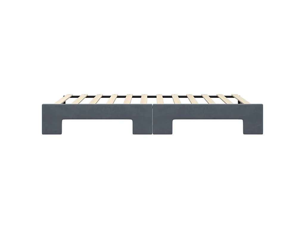 Divano Letto con Letto Estraibile Grigio Scuro 100x200 Velluto