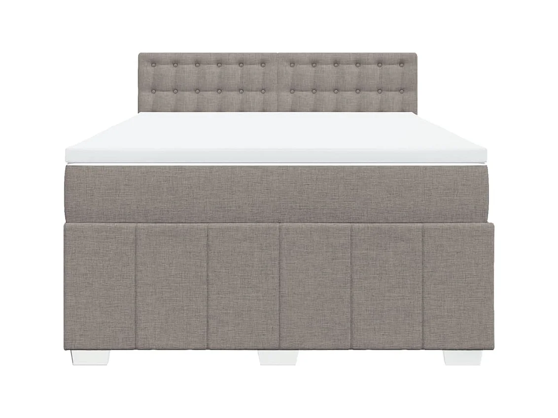 Sommier à lattes de lit avec matelas Taupe 140x200 cm Tissu