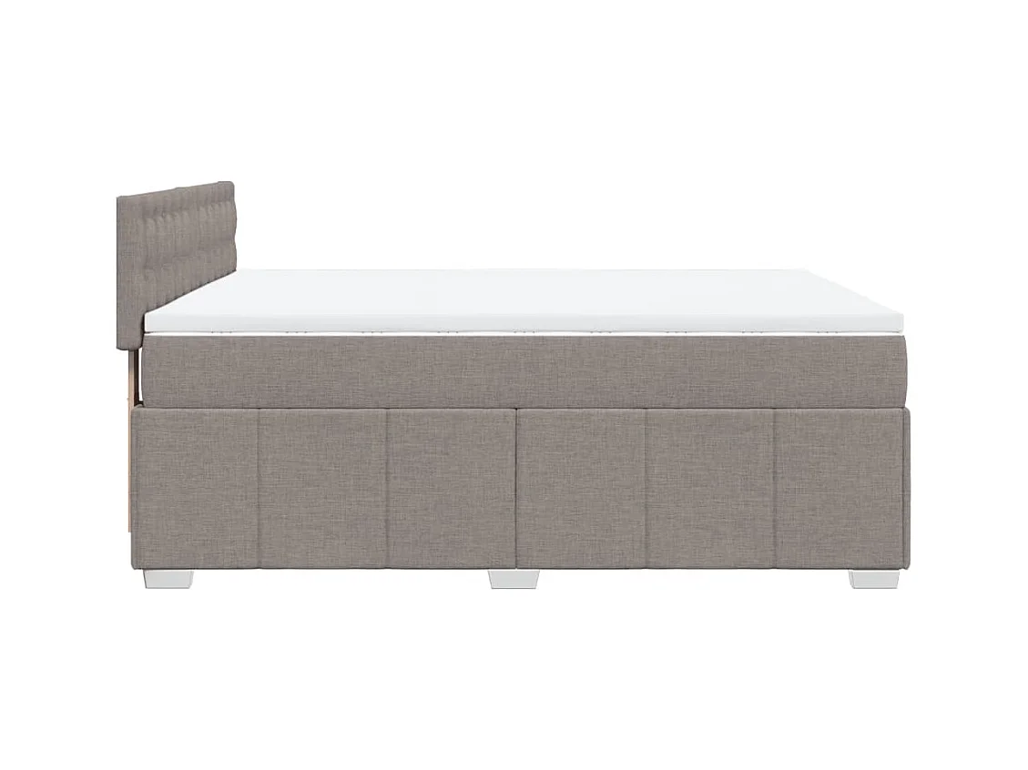 Sommier à lattes de lit avec matelas Taupe 140x200 cm Tissu