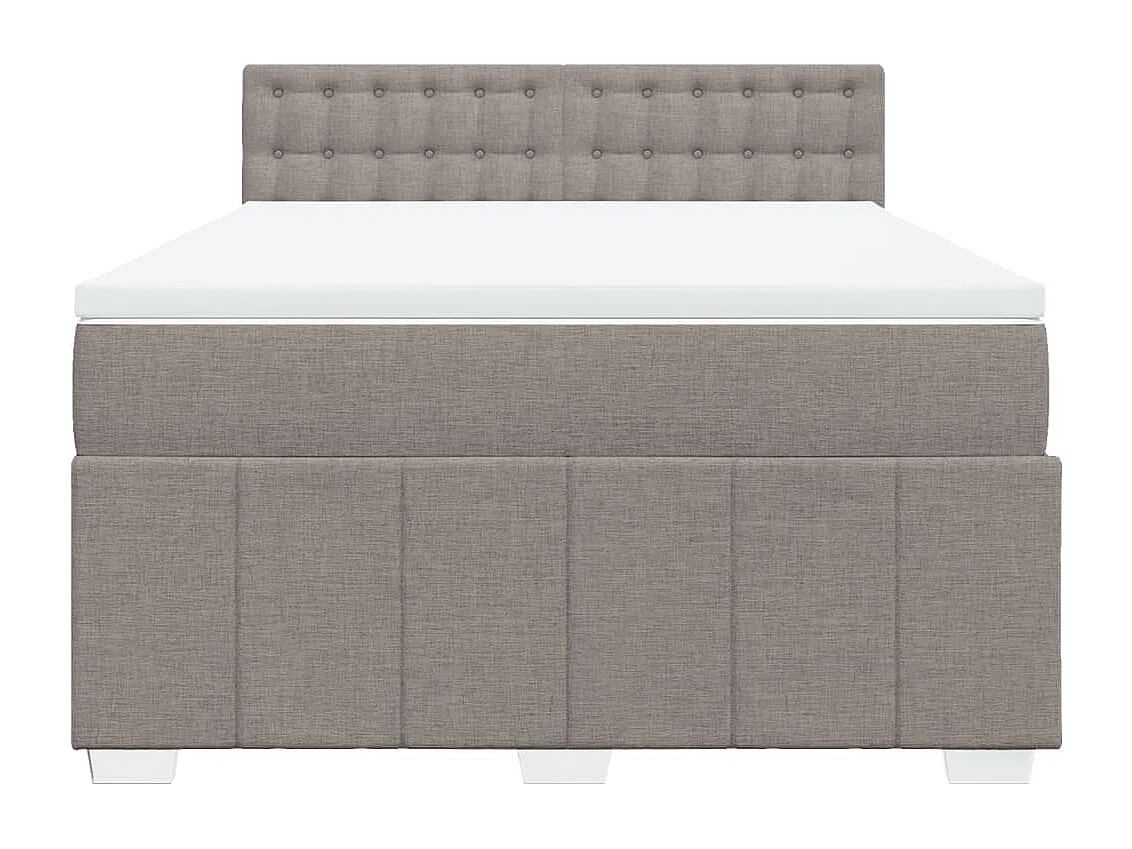 Sommier à lattes de lit avec matelas Taupe 140x200 cm Tissu