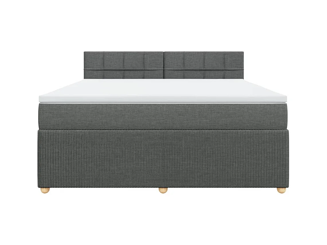 Boxspring met matras stof donkergrijs 180x200 cm