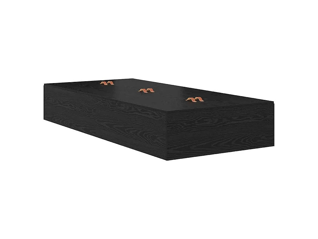 Cadre de lit avec rangement Chêne noir 90 x 190 cm