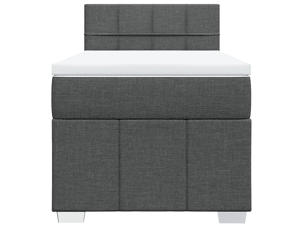 Giroletto a Molle con Materasso Grigio Scuro 90x200 cm Tessuto