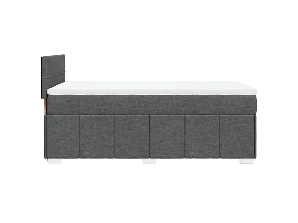 Giroletto a Molle con Materasso Grigio Scuro 90x200 cm Tessuto
