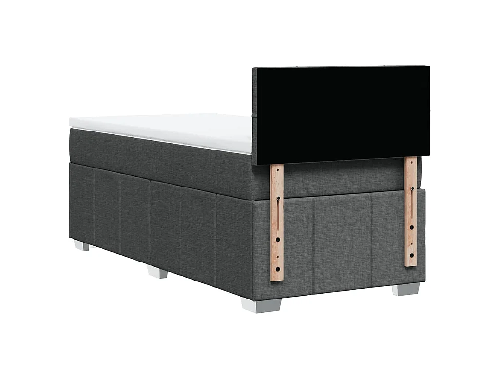 Giroletto a Molle con Materasso Grigio Scuro 90x200 cm Tessuto
