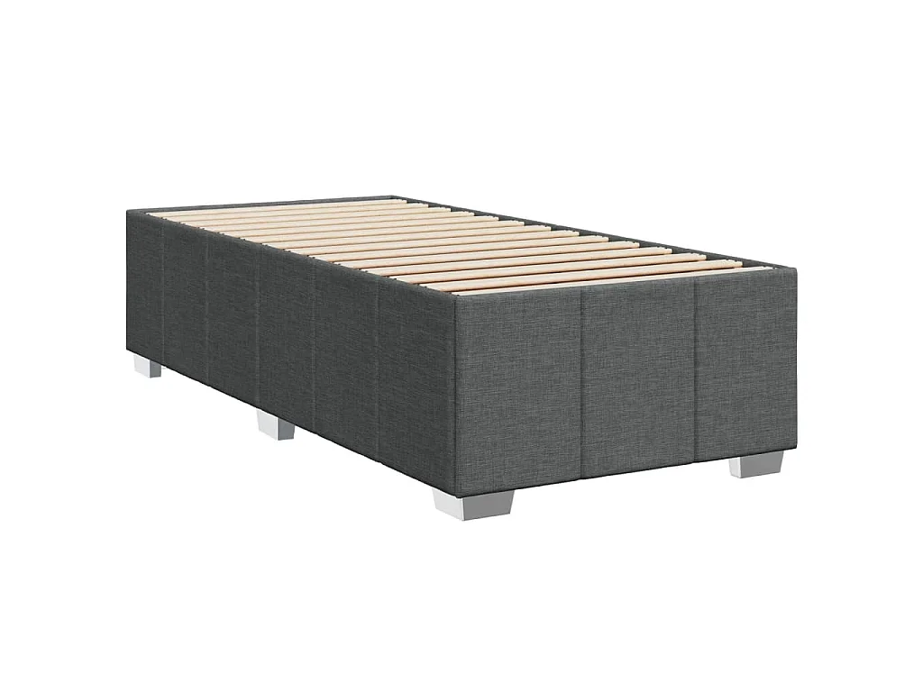 Giroletto a Molle con Materasso Grigio Scuro 90x200 cm Tessuto