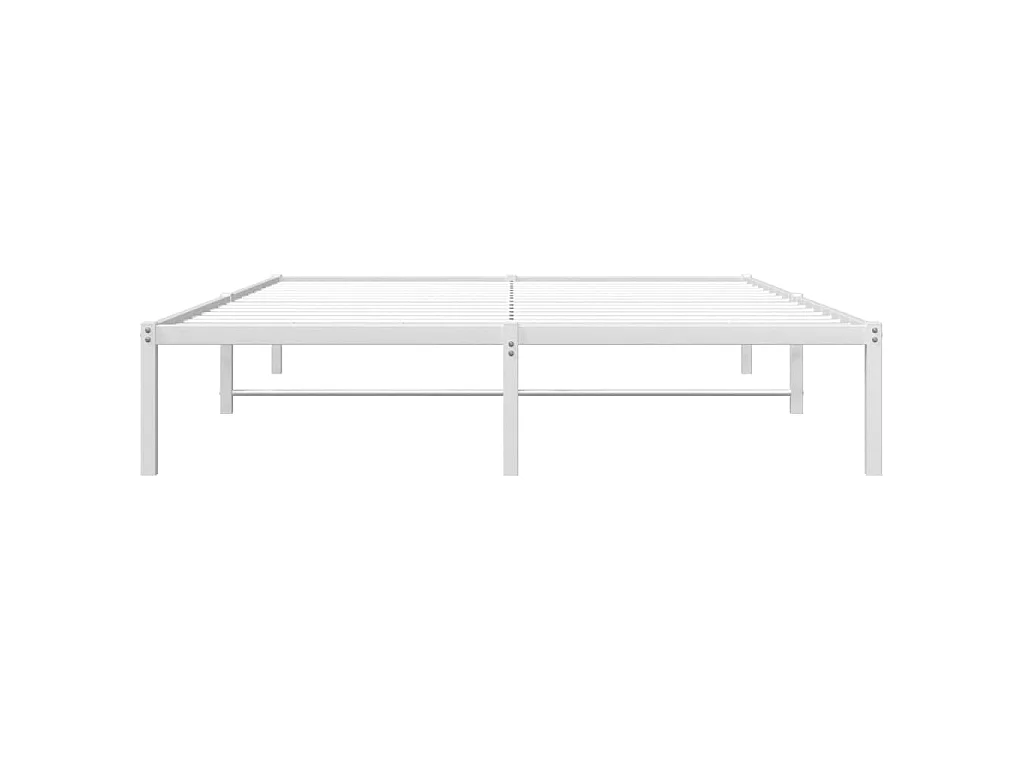 Cadre de lit métal sans matelas blanc 160x200 cm