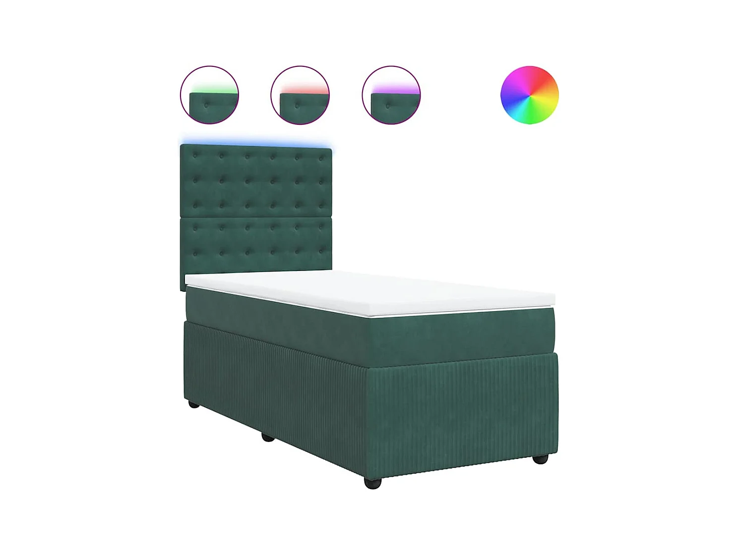 Sommier à lattes de lit avec matelas Vert foncé 90x200 cm