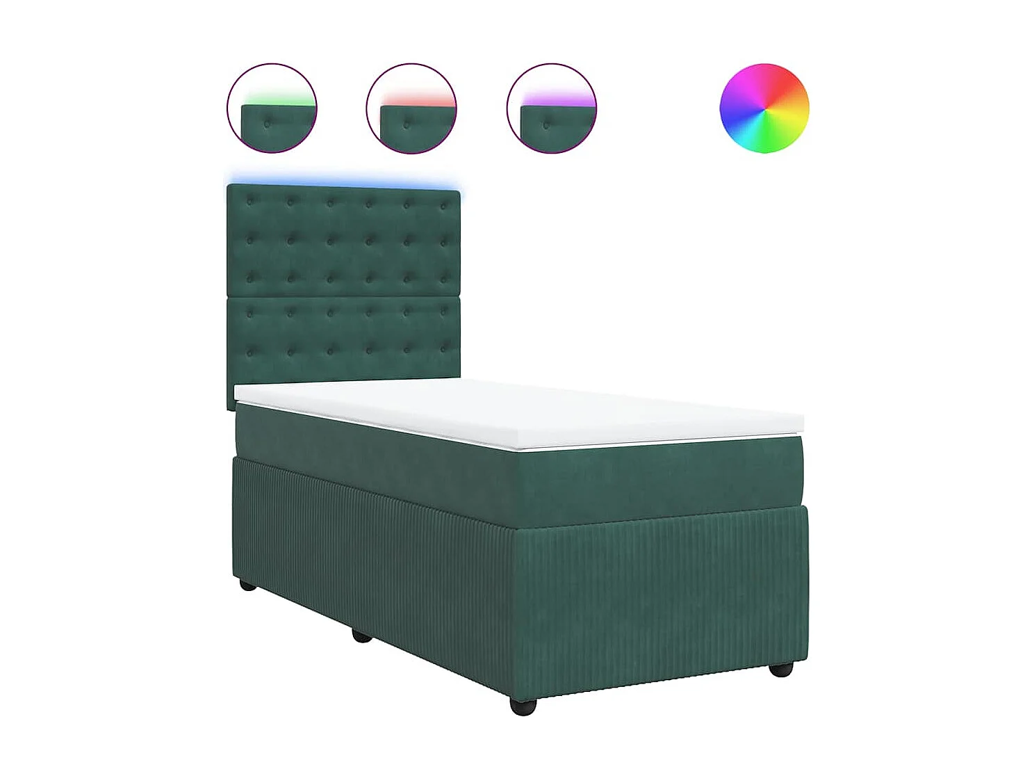 Sommier à lattes de lit avec matelas Vert foncé 90x200 cm