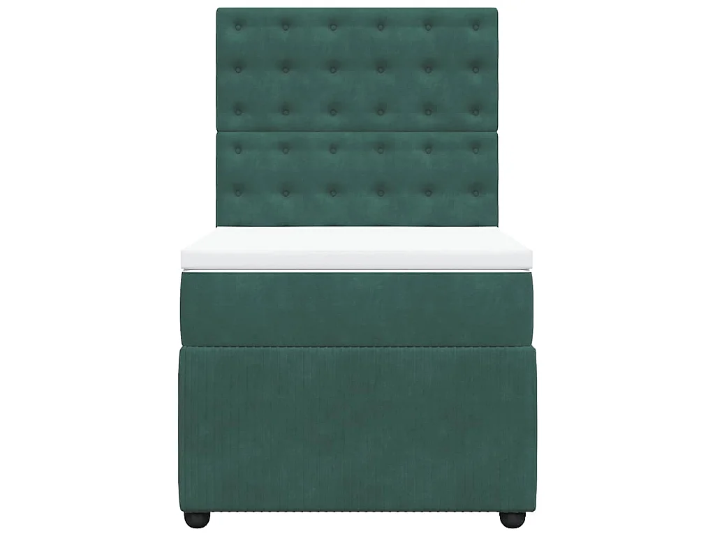 Sommier à lattes de lit avec matelas Vert foncé 90x200 cm