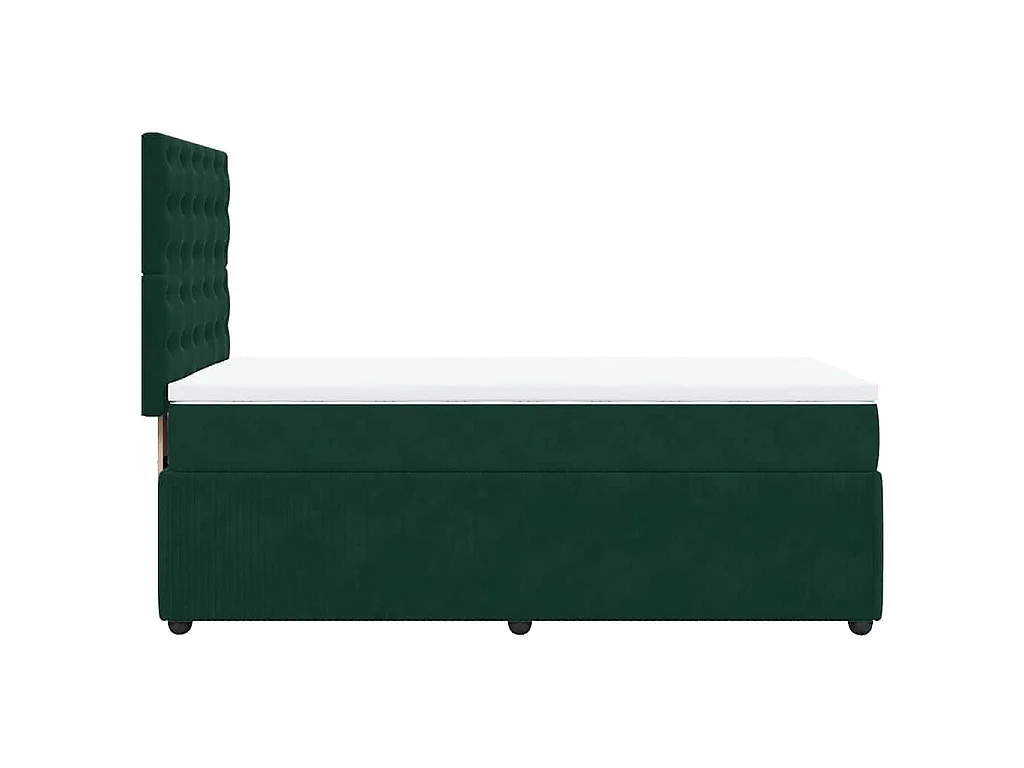 Sommier à lattes de lit avec matelas Vert foncé 90x200 cm