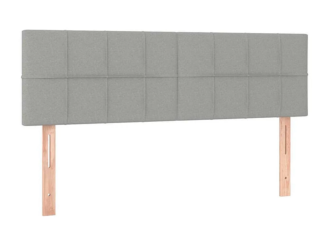 Cama Otomana com Colchão & LEDs Cinzento Claro 140x190cm Tecido