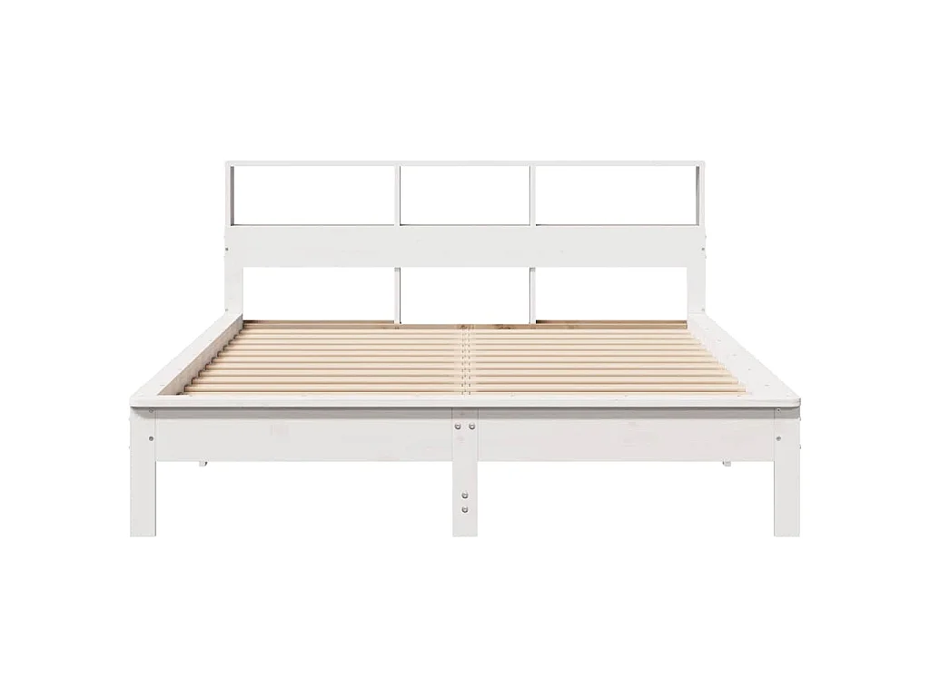 Bedframe zonder matras massief grenenhout wit 160x200 cm
