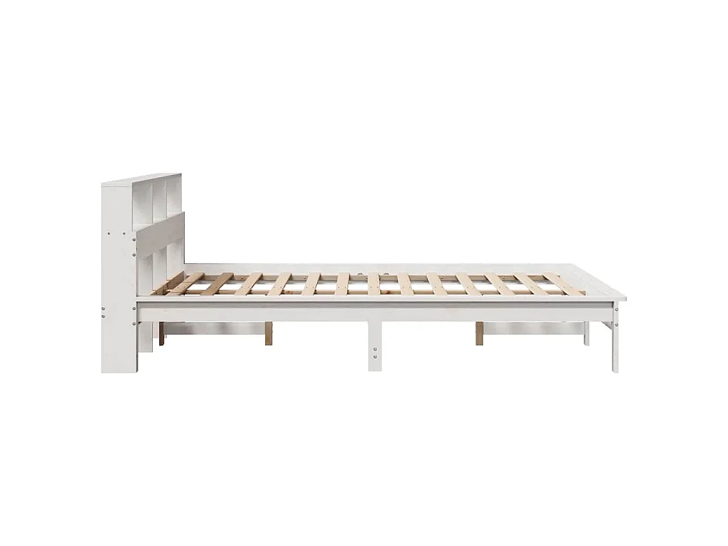 Bedframe zonder matras massief grenenhout wit 160x200 cm