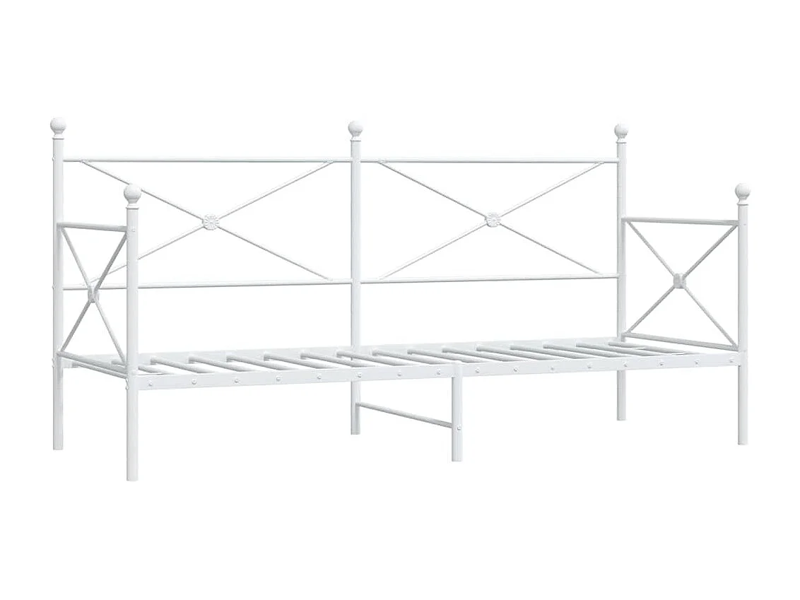 Lit de repos sans matelas blanc 90x190 cm acier