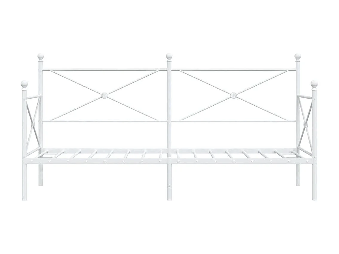 Lit de repos sans matelas blanc 90x190 cm acier
