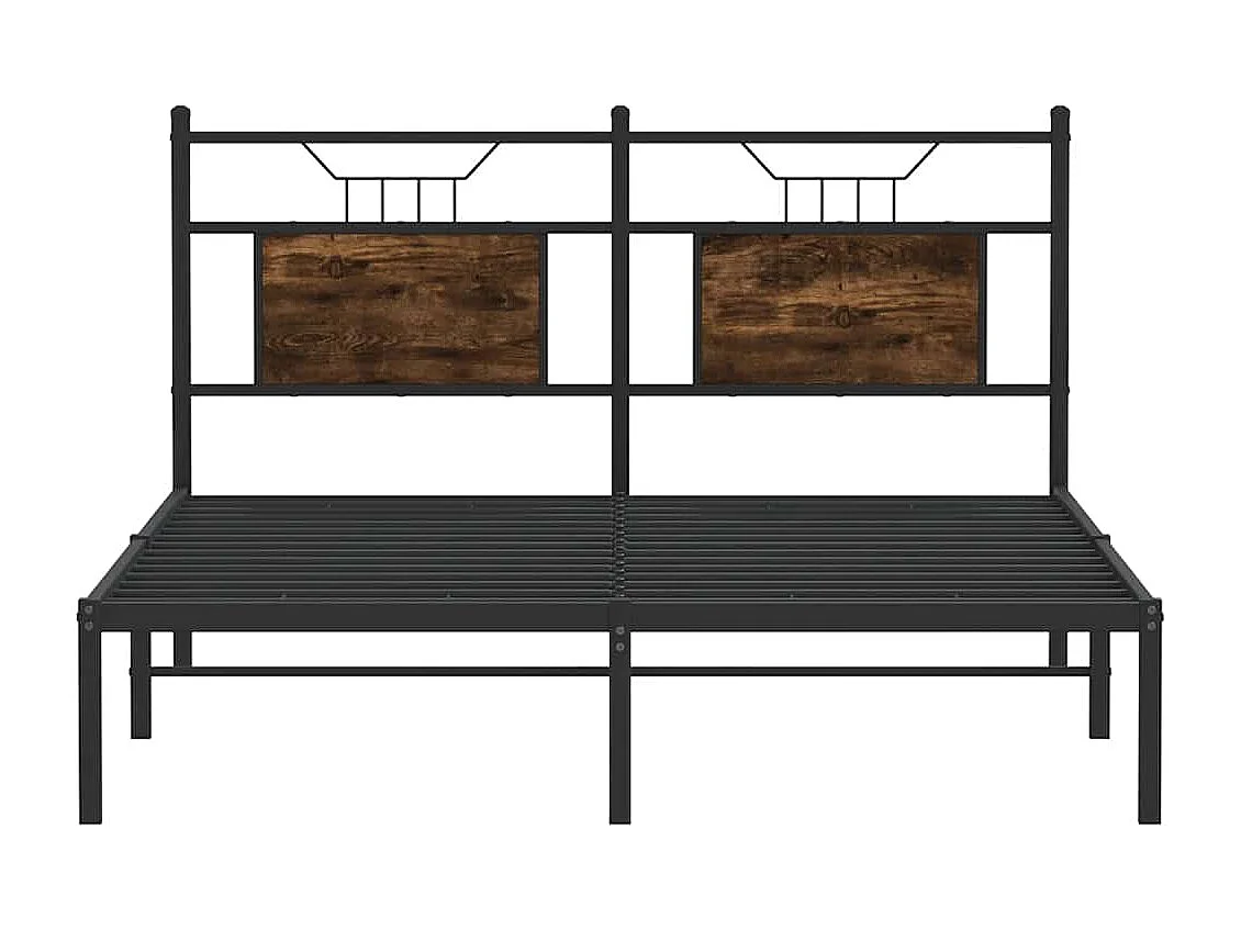 Estructura de cama sin colchón madera roble ahumado 140x200 cm