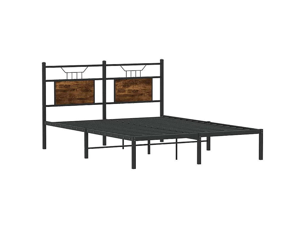 Cadre de lit sans matelas chêne fumé 140x200 cm bois ingénierie