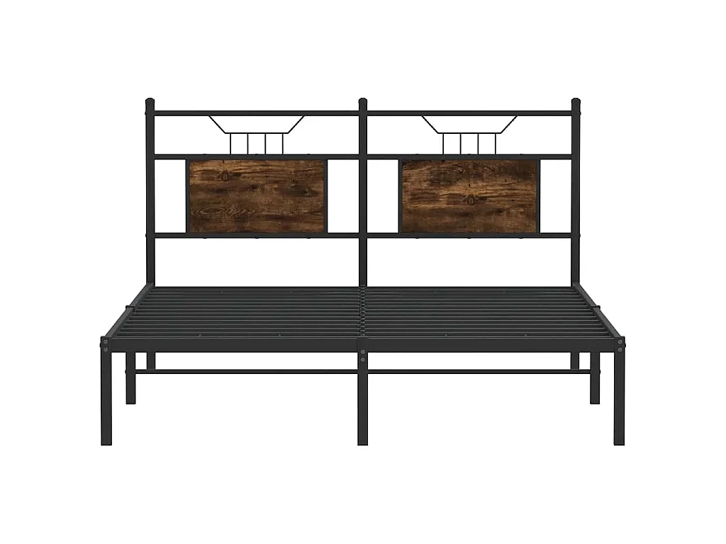 Cadre de lit sans matelas chêne fumé 140x200 cm bois ingénierie