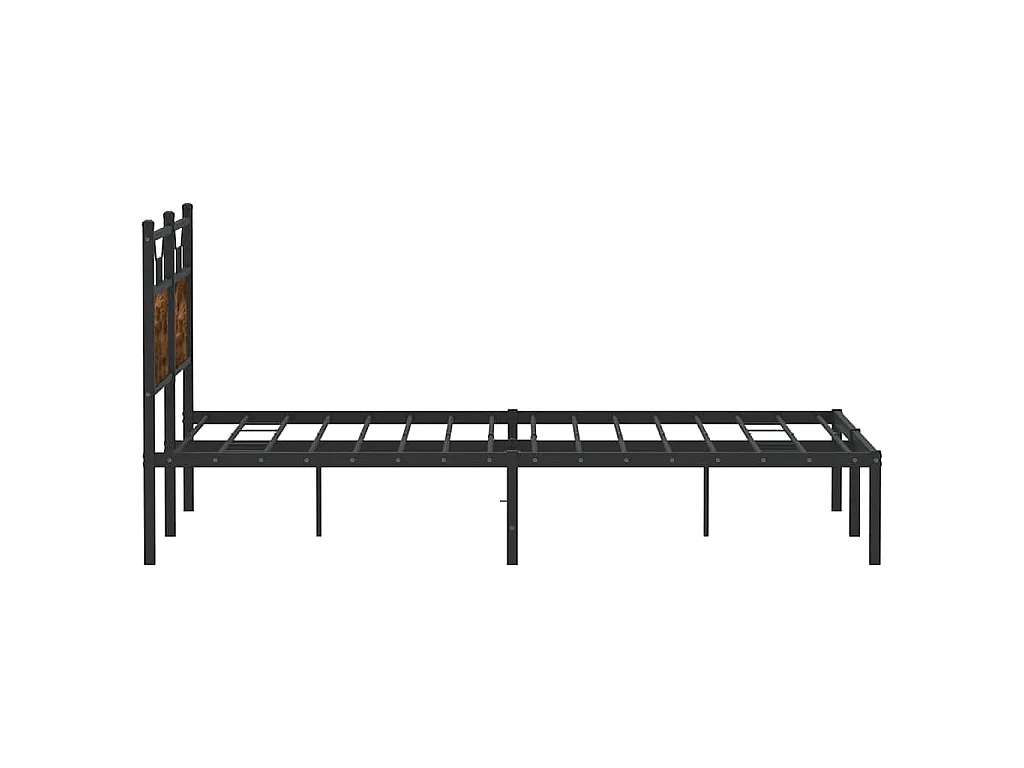 Cadre de lit sans matelas chêne fumé 140x200 cm bois ingénierie