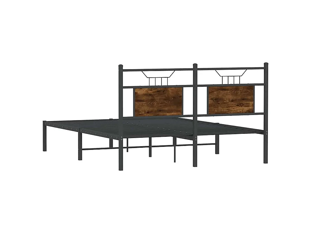 Cadre de lit sans matelas chêne fumé 140x200 cm bois ingénierie
