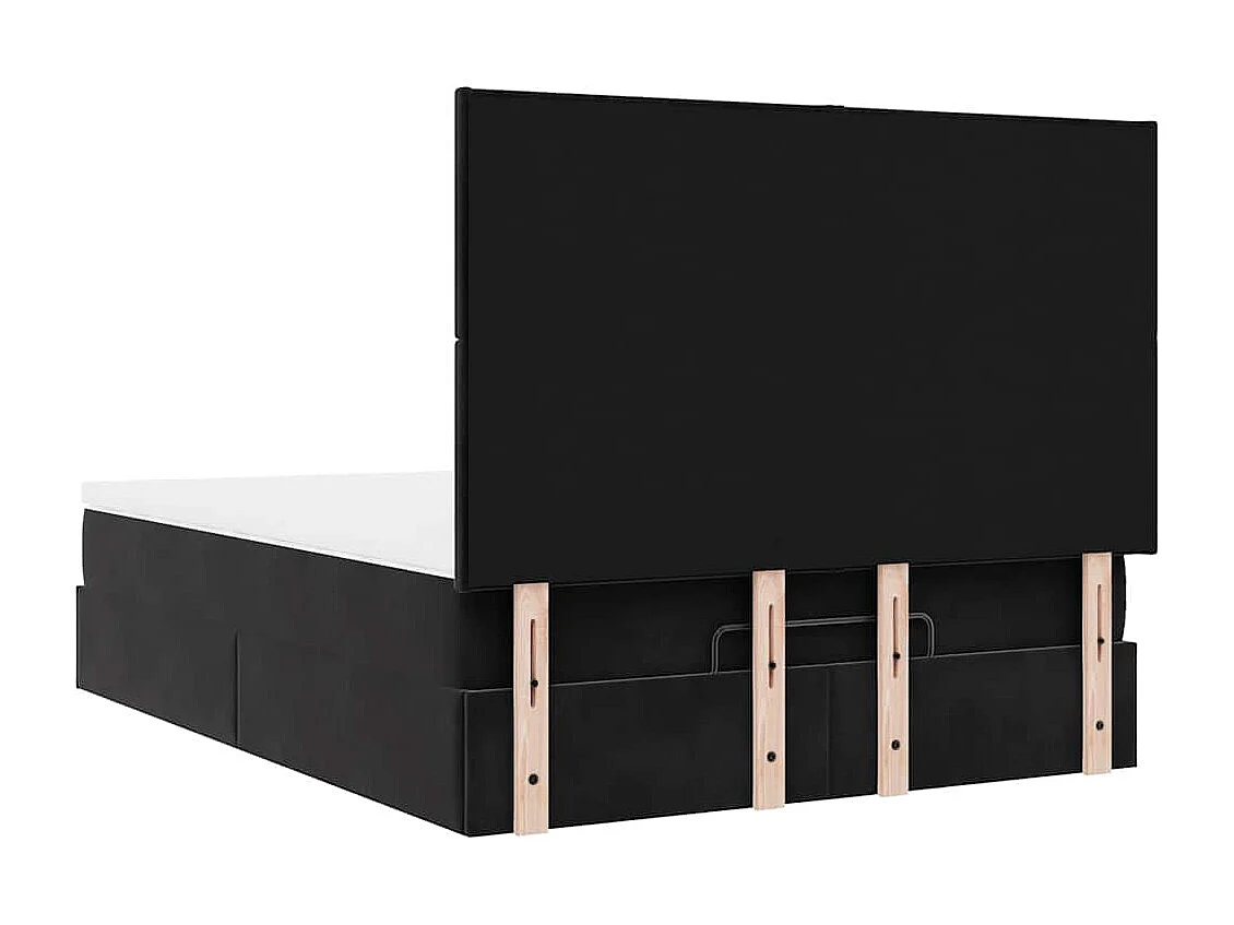Ottoman bed met matrassen 140x200cm fluweel zwart