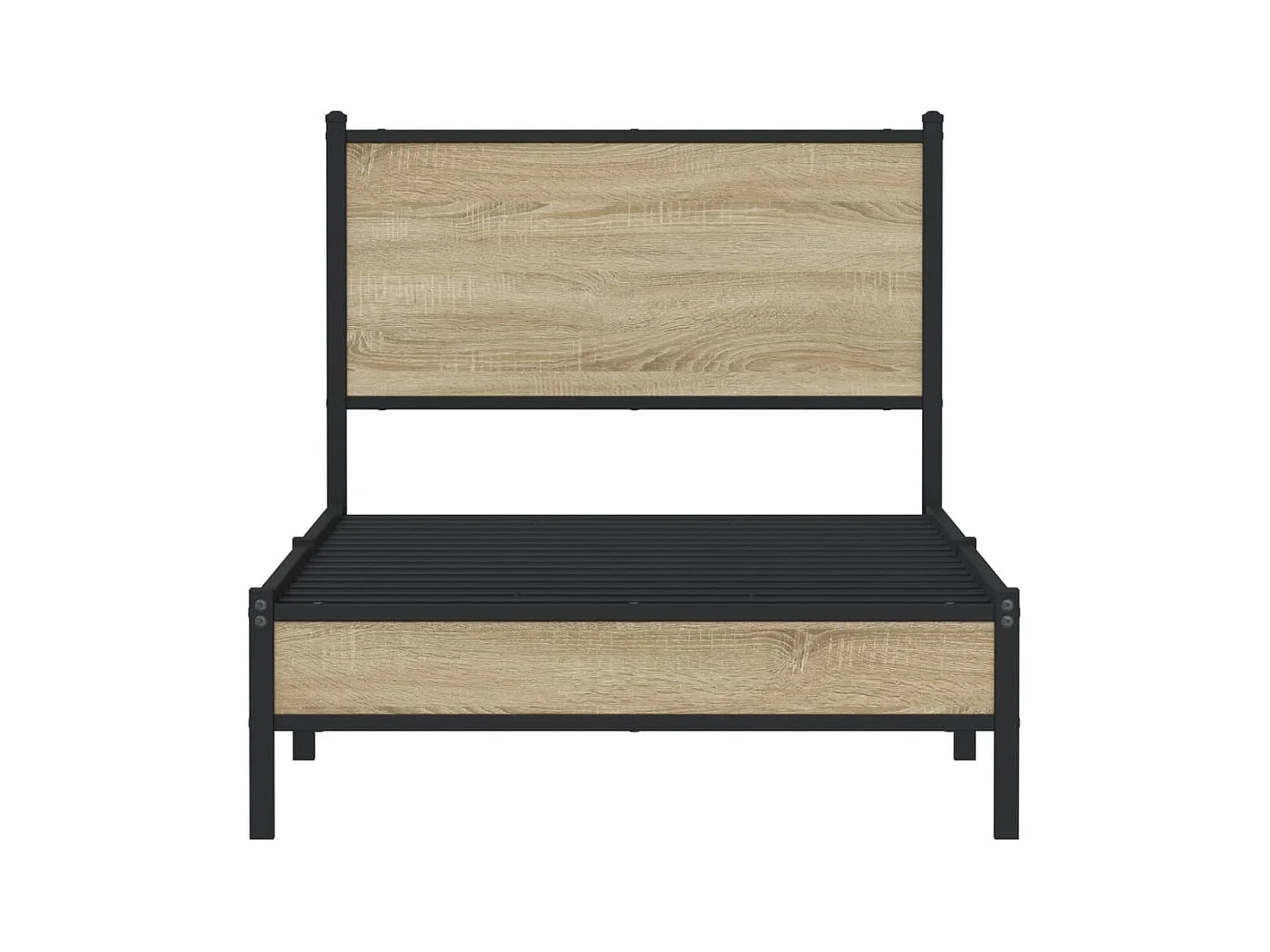 Cadre de lit en métal sans matelas chêne sonoma 90x200 cm