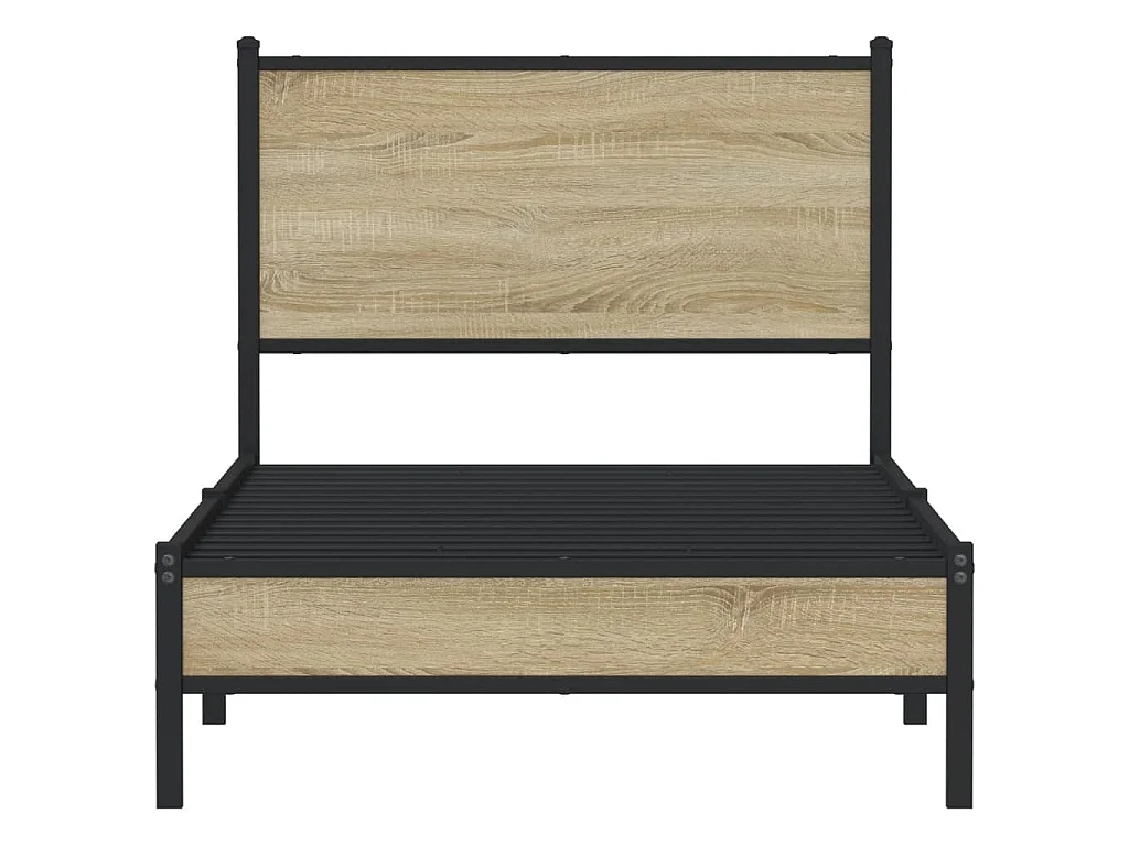 Cadre de lit en métal sans matelas chêne sonoma 90x200 cm