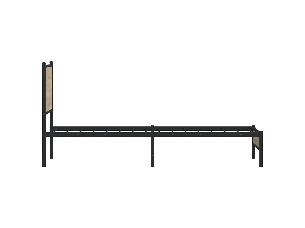 Cadre de lit en métal sans matelas chêne sonoma 90x200 cm