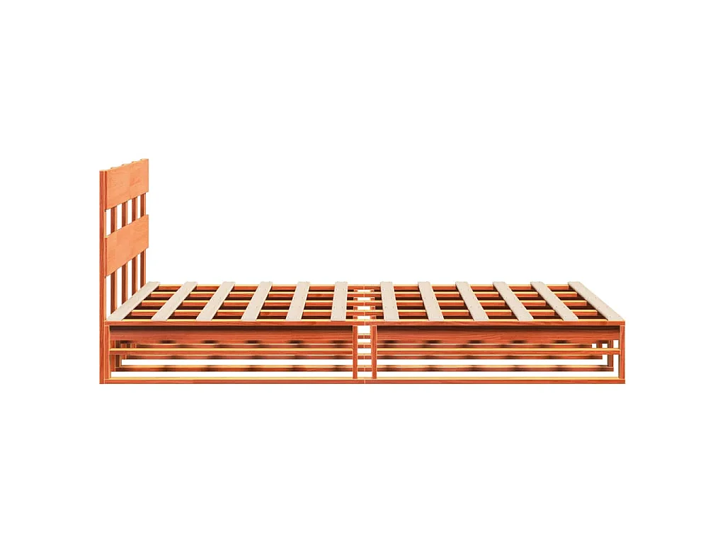 Cadre de lit sans matelas cire marron 140x190cm bois pin massif