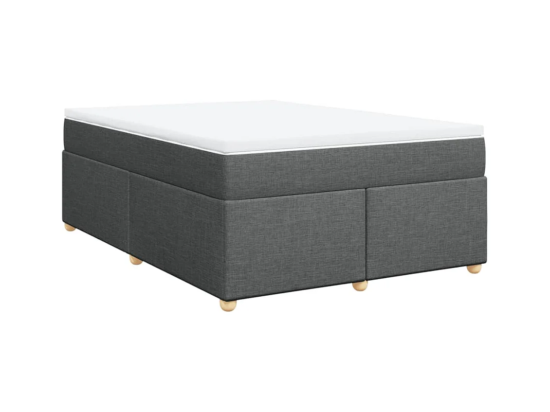 Sommier à lattes de lit avec matelas Gris foncé 160x200cm Tissu