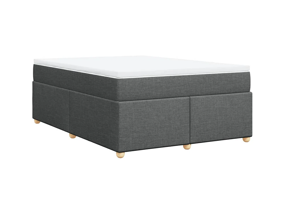 Sommier à lattes de lit avec matelas Gris foncé 160x200cm Tissu