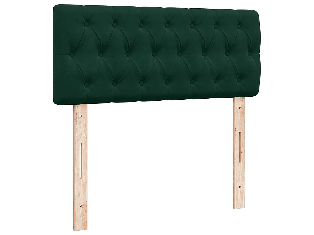 Cama otomana con colchón&LED terciopelo verde oscuro 120x190cm