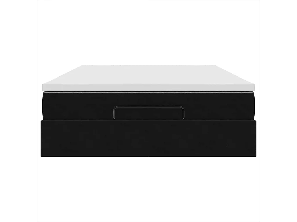 Cadre de lit ottoman avec matelas noir 140x190 cm velours
